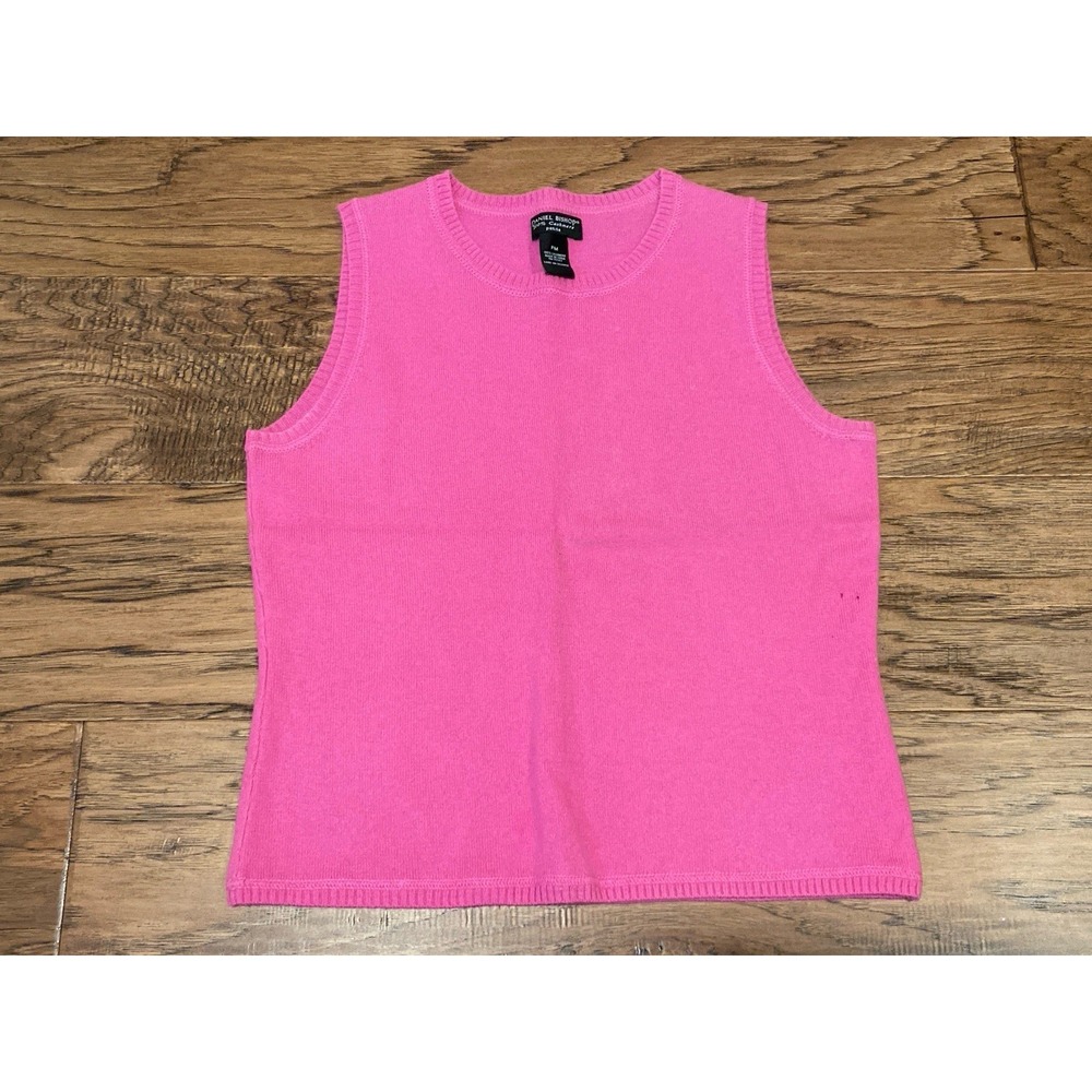 Daniel Bishop 100% Cashmere Sweater‎ Tank PM Petite Pink Sleeveless Knit